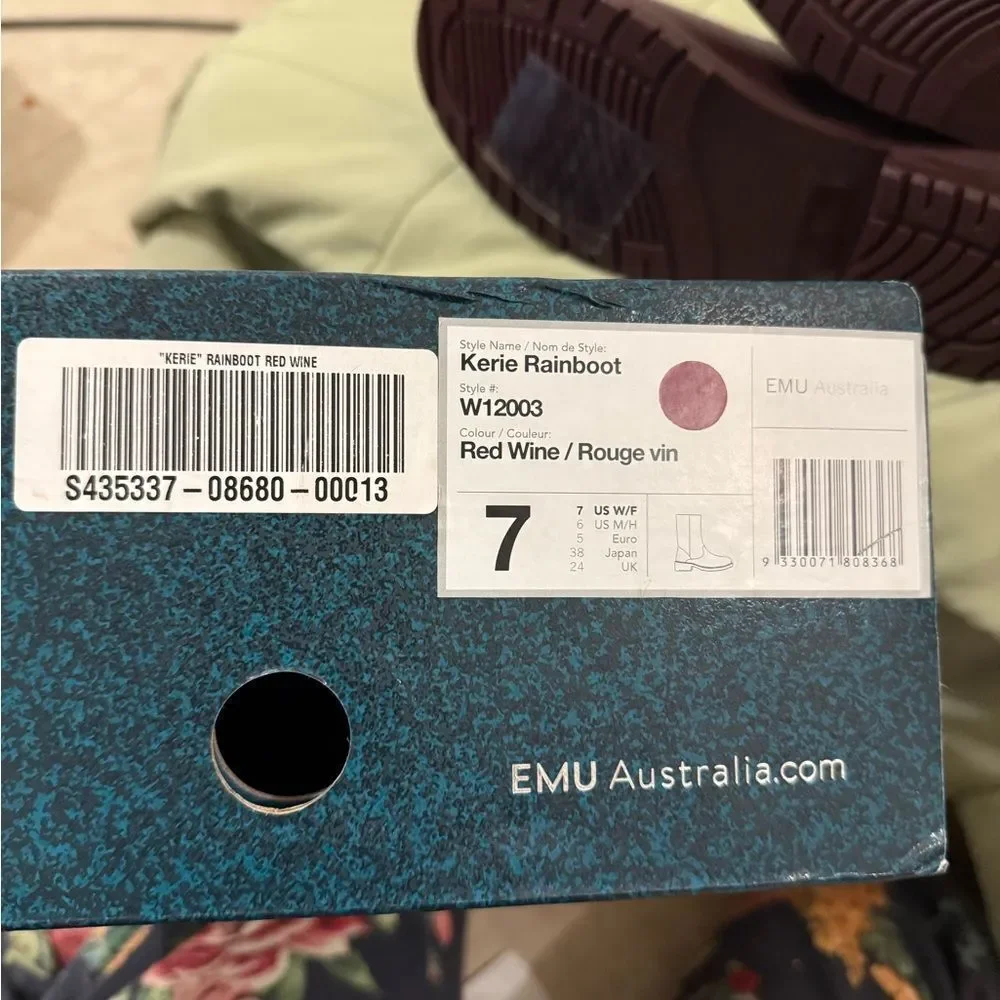 EMU Australia Kerie Rainboot Waterproof Red Wine US-6 NWT